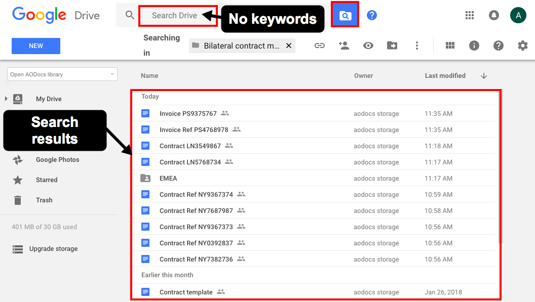 Search for files in your Team Folders and Secured Folders AODocs Knowledge Base